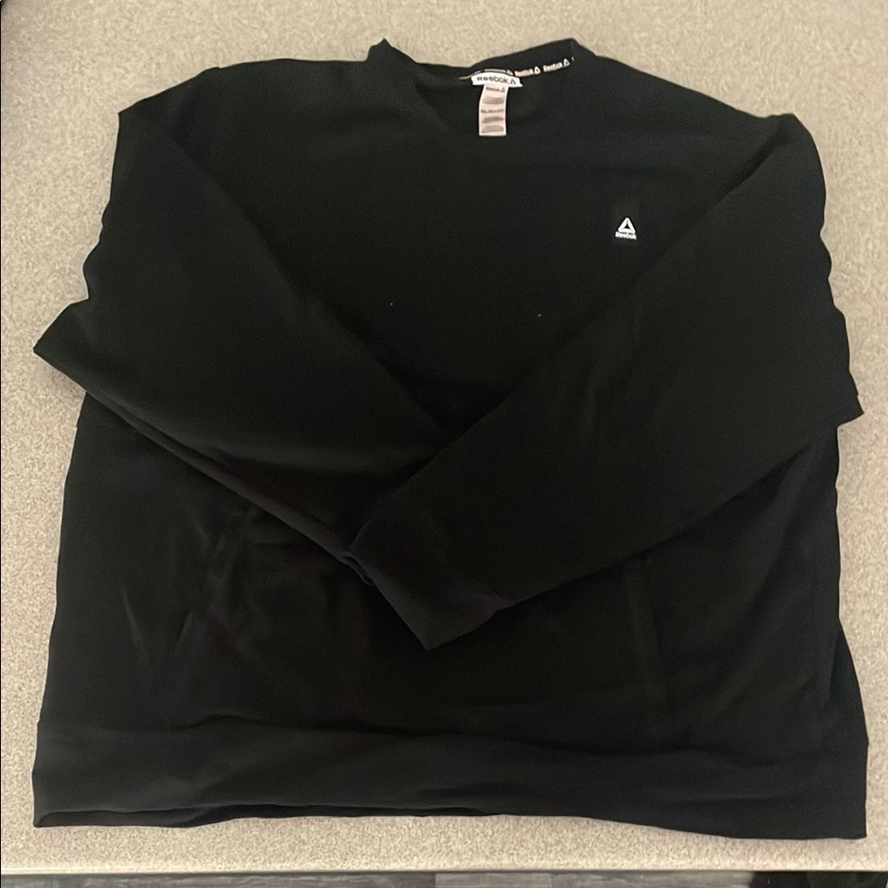 .Reebok Black Crewneck Sweater Minimalist Design 3XL